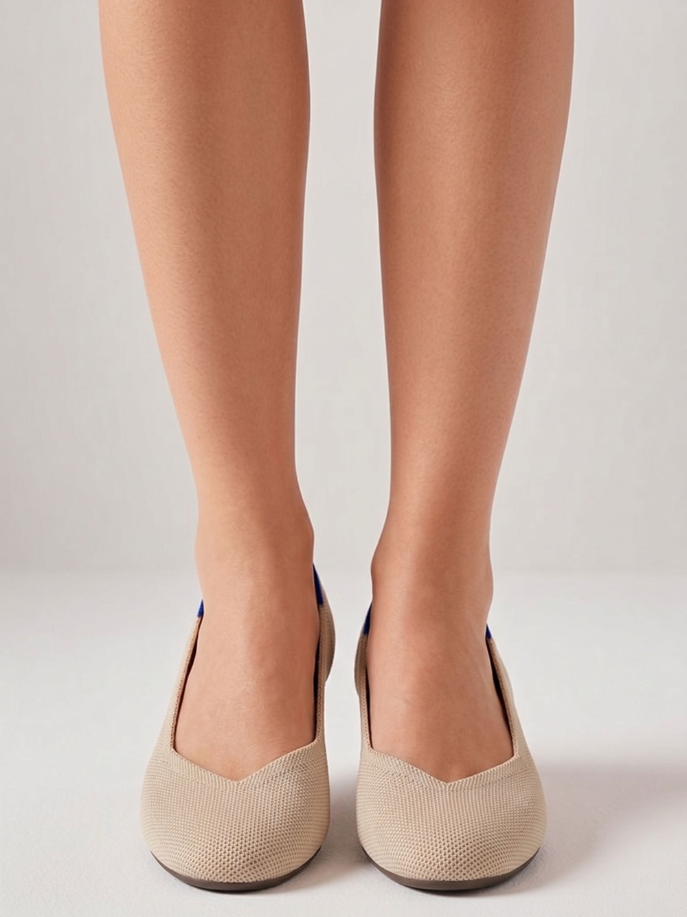 Rothy’s Beige Knit Ballet Flats - Women's Comfortable Slip-Ons